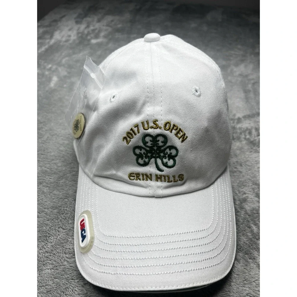 USGA 2017 US Open Erin Hills Golf Hat White Member Adjustable Cap w/ Ball Marker